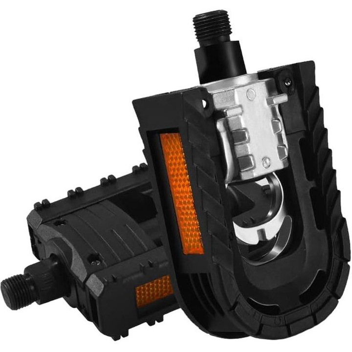 Комплект от 2 педала за велосипед, Алуминиеви, Неплъзгащи се, Универсални, 10x7.1x3 см, Черни