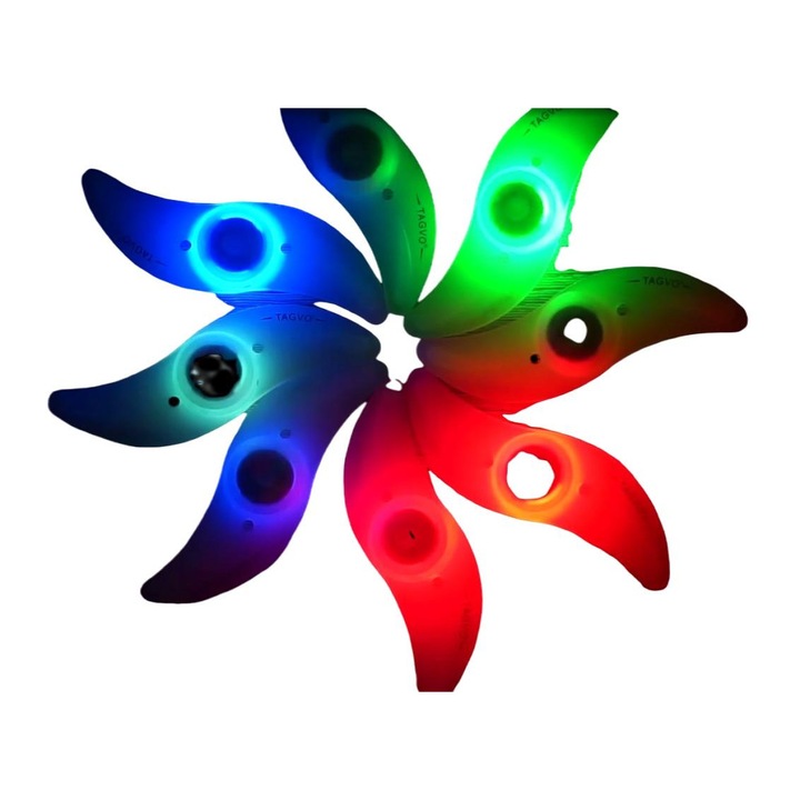 Set 4 Lumina Decorativ cu spite pentru bicicleta, LED, 3 moduri iluminare, impermeabil, Multicolor