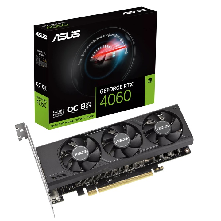 Placa video, ASUS, NVIDIA RTX 4060 LP BRK OC Edition, 8GB GDDR6