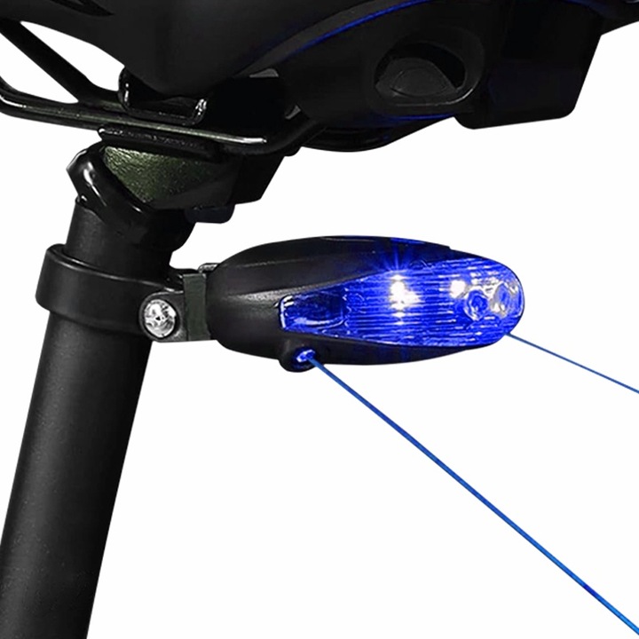 Lampi spate pentru bicicleta, LED, Albastru/Rosu（1 bucata）