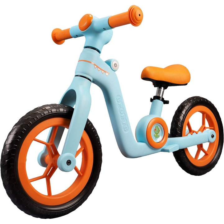 Bicicleta fara pedale pentru copii Action One Little Dino, 12 inch, blue