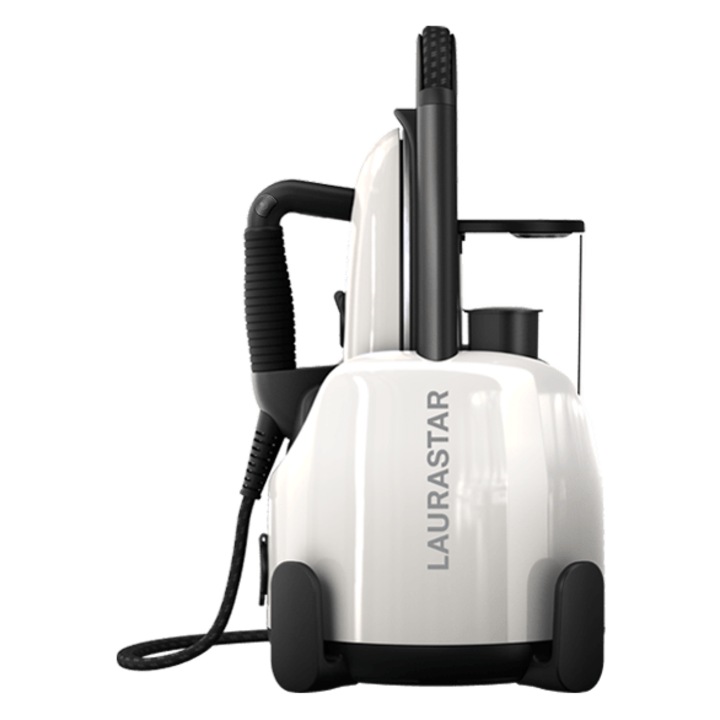 Statie de calcat Laurastar Lift Pure White, igienizare textile, aburi pe verticala, rezervor 1.2 L