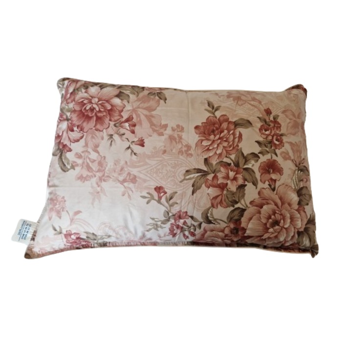 Perna 60x40x20 cm, HTT, culoare Red Flame, nivel densitate : moale, cusatura dubla, 75 % puf alb de gasca, 100 % bumbac