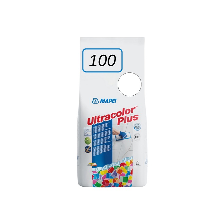 UltraColor Plus100 Шпакловка за бели плочки и фуги, 2 кг