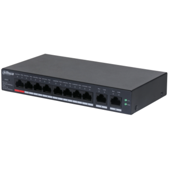 Dahua 10-Port Cloud Managed Desktop Gigabit Switch cu 8-Port PoE