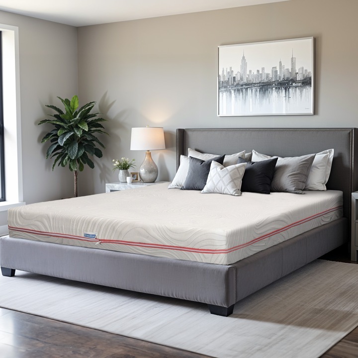 Saltea Ortopedica, Ortopedicus, Evergreen Hotel Range, 200x180x20 cm, reversibila, fermitati diferite, spuma cu memorie, 7 zone de confort, ergonomica, anatomica, husa Biorytmic, detasabila, ferma