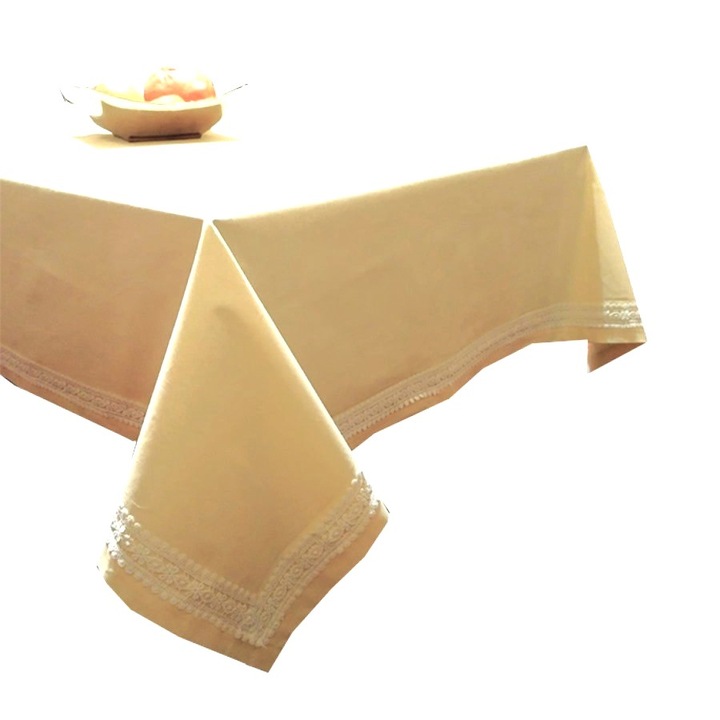 Fata de masa 120 x 160 cm, Casa Bucuriei, model Summer, galben, bumbac