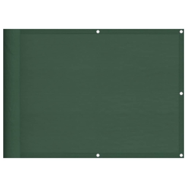 Paravan de balcon vidaXL, verde inchis, 75x800 cm, 100% poliester oxford, 1.15 kg