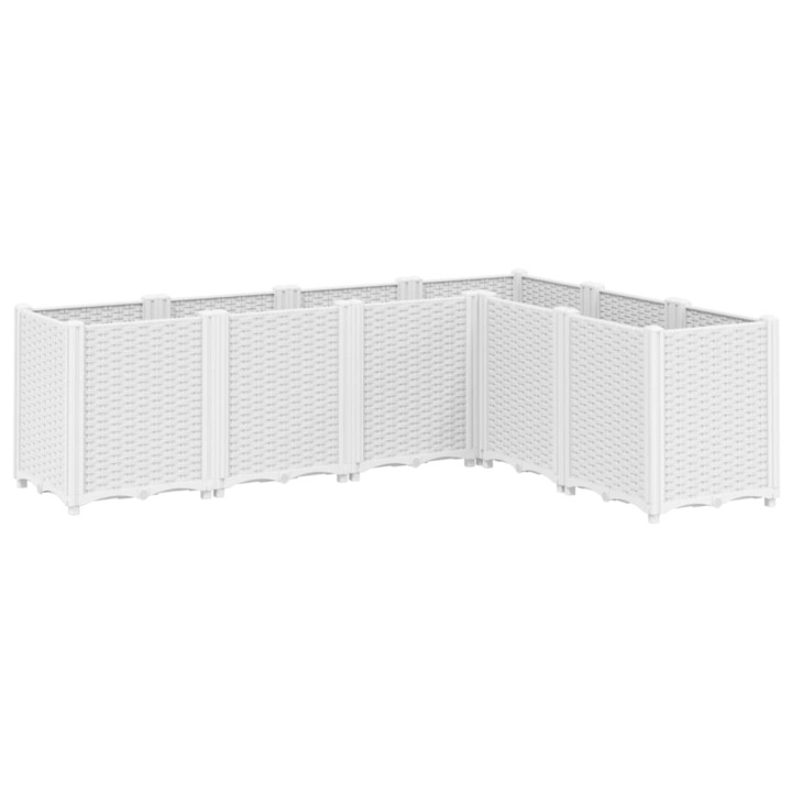 Jardiniera de gradina vidaXL, alb, 160x120x53 cm, PP 16.81 kg 367864