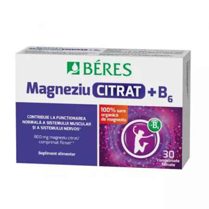Magneziu Citrat+B6, Beres, 30 comprimate