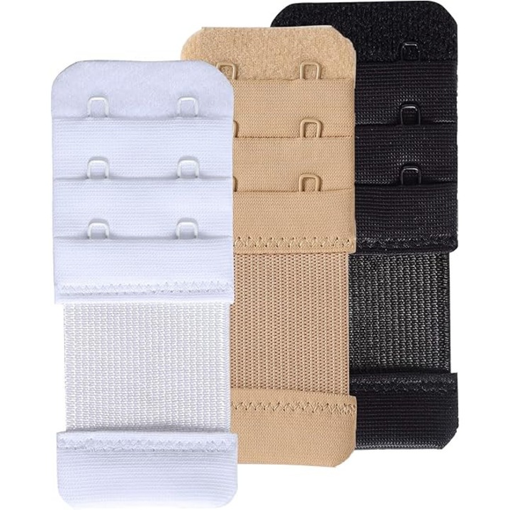 Set 3 Extensoare pentru sutien pentru femei, Nylon/Inox, Multicolor