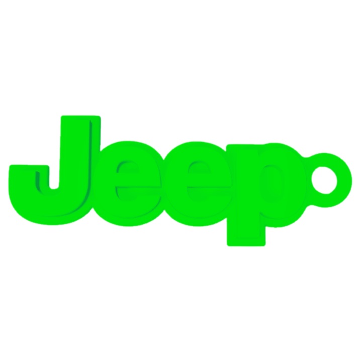 Breloc chei, "JEEP", 24X 62 mm verde