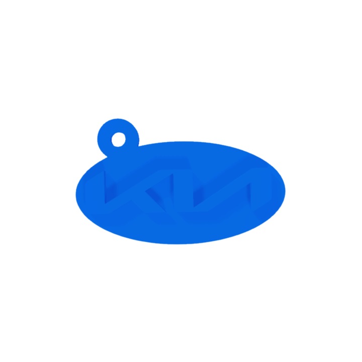 Breloc chei, "KIA", 27X 44 mm albastru