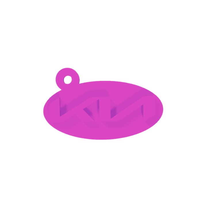 Breloc chei, "KIA", 27X 44 mm mov deschis