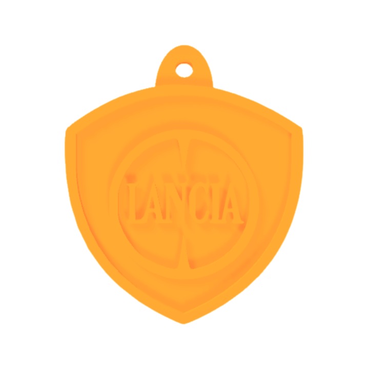 Breloc chei, "LANCIA", 47X 40 mm portocaliu