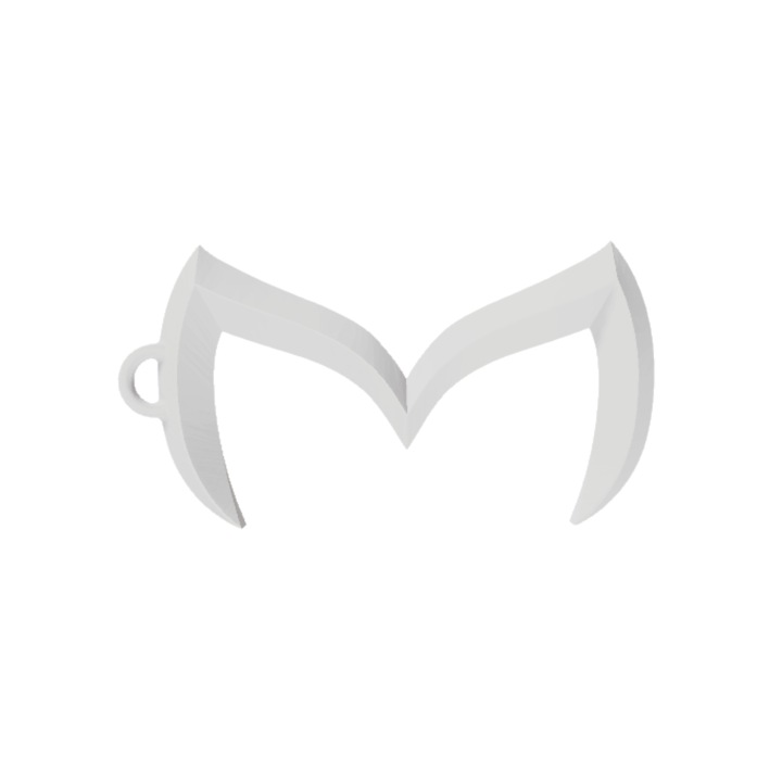 Breloc chei, "MAZDA", 29X 55 mm alb ivory