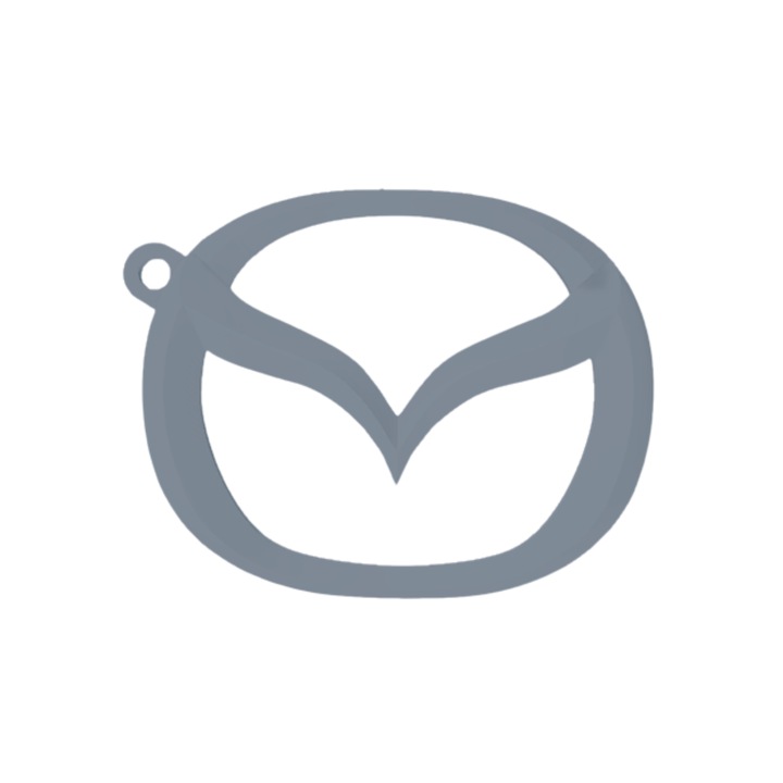 Breloc chei, "MAZDA", 53X 68 mm argintiu