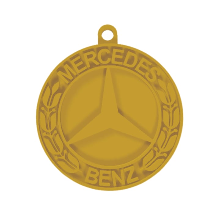 Breloc chei, "MERCEDES", 42X 37 mm auriu