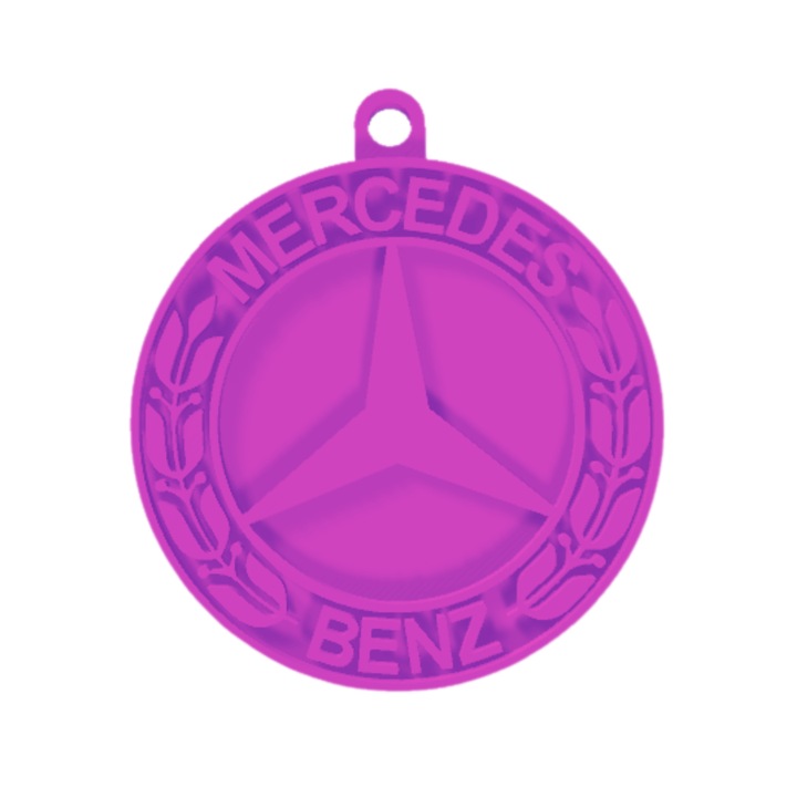 Breloc chei, "MERCEDES", 42X 37 mm mov deschis