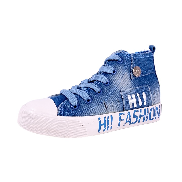 Adidasi copii, Chippo, Textil, Albastru deschis, 32 EU