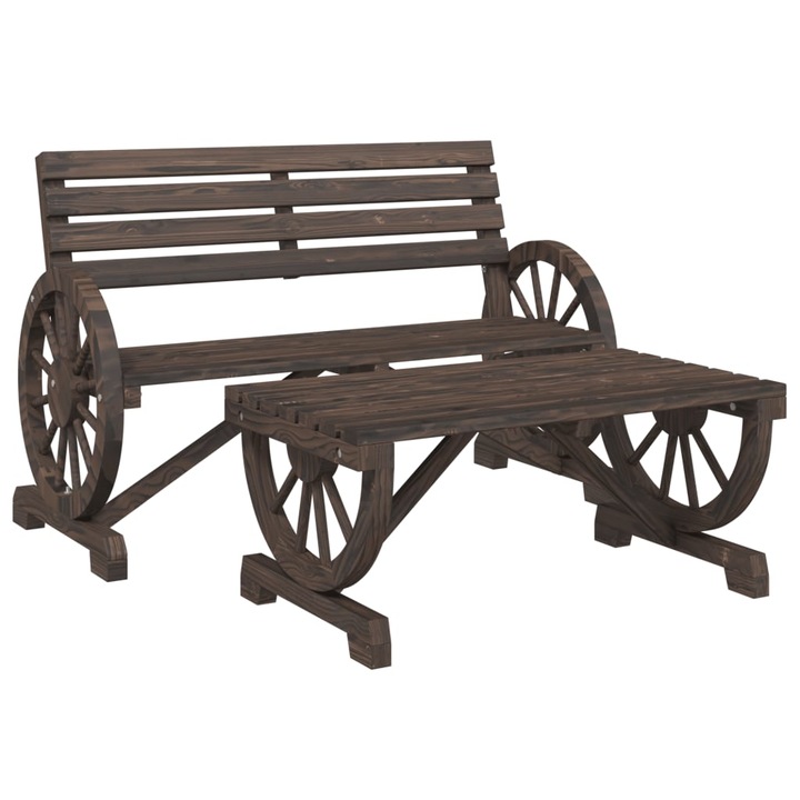 Set mobilier de gradina vidaXL, 2 piese, lemn masiv de brad, 22.95 kg 365106