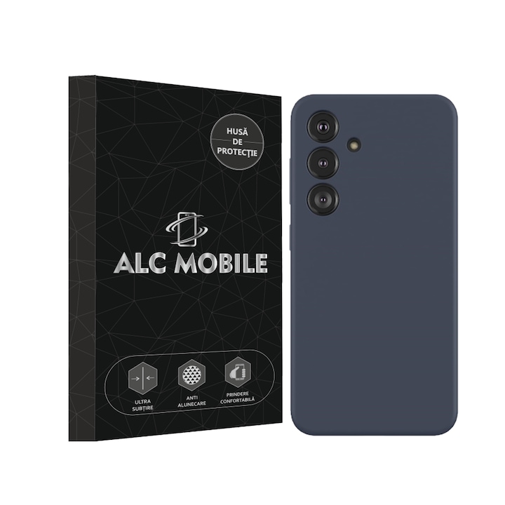 Калъф Soft Touch, тънък, ALC Mobile, противоударен, съвместим със Samsung Galaxy S24, тъмно син Tpu