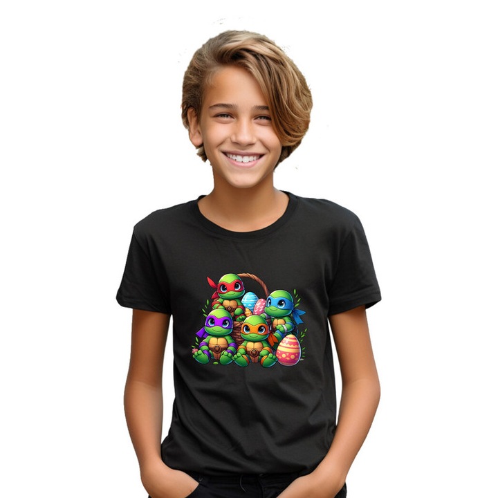 Easter Ninja Turtles gyerek póló, Fekete