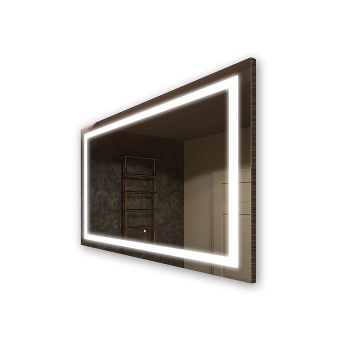 Oglinda decorativa cu iluminare LED, Artforma, 190x70 cm, Alb rece, 7000K, set cu accesorii montaj