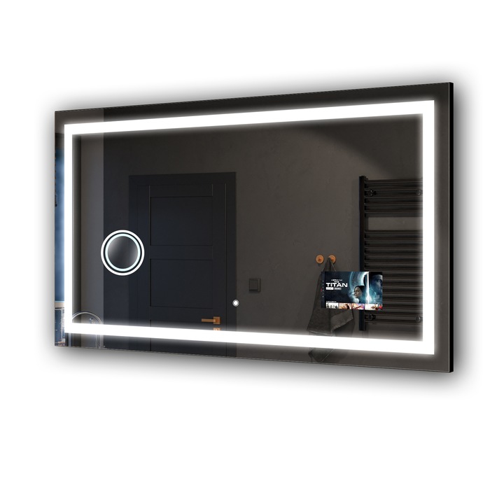 Oglinda decorativa cu iluminare LED, Artforma, 200x70 cm, Alb rece, 7000K, set cu accesorii montaj