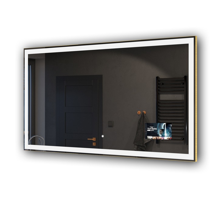 Oglinda decorativa cu iluminare LED Artforma SLED001, 110x70cm, Alb rece 7000K, Smart Panel, set inclus accesorii de montaj