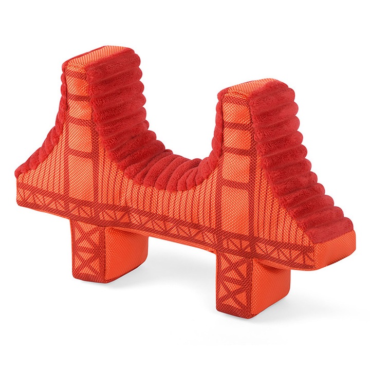 Jucarie cu sunete pentru caini P.L.A.Y. Totally Touristy, Podul Golden Gate mic 18 cm