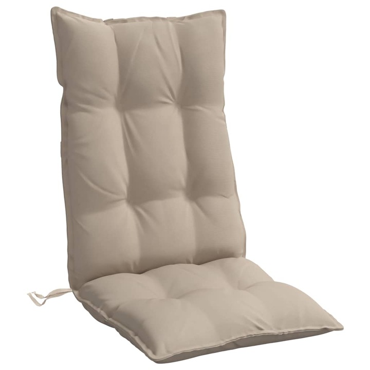 Комплект възглавници за стол с висока облегалка vidaXL, 6 бр, Таупе, Оксфорд плат