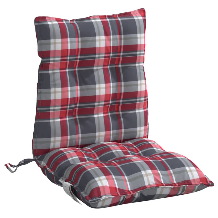 Комплект възглавници за стол с ниска облегалка vidaXL, 2 бр, Червено, Каре Оксфорд