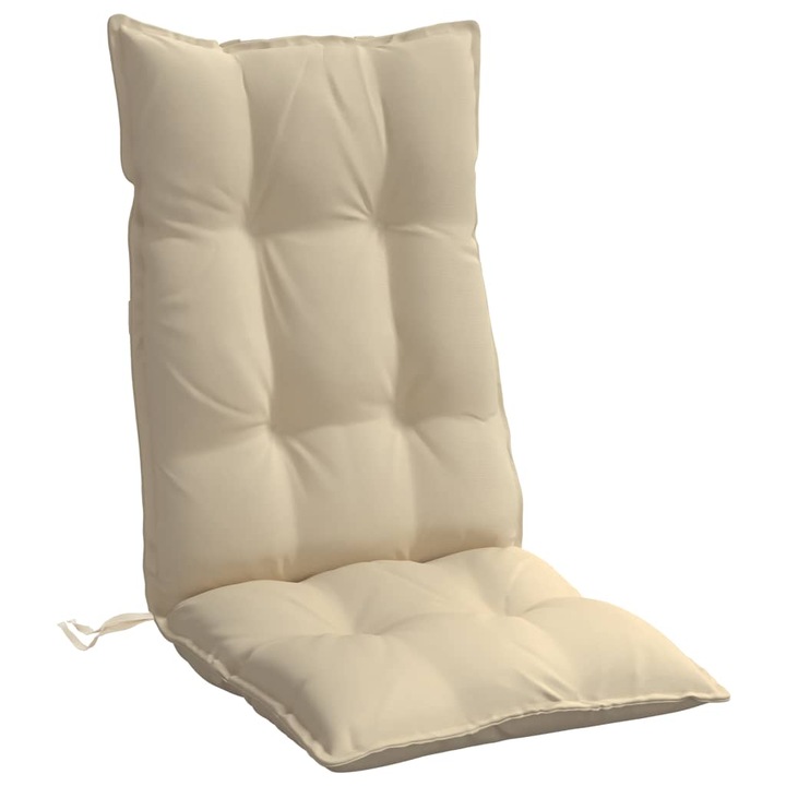 Комплект възглавници за стол с висока облегалка vidaXL, 2 бр, Бежови, Оксфорд плат