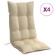 Perne de scaun cu spatar inalt vidaXL, 4 buc, bej, tesatura Oxford, 6.55 Kg