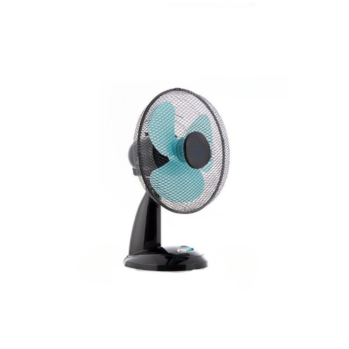 Ventilátor OM Market, Asztali, Forgó, Ø 30 cm, 35W, Fekete Kék