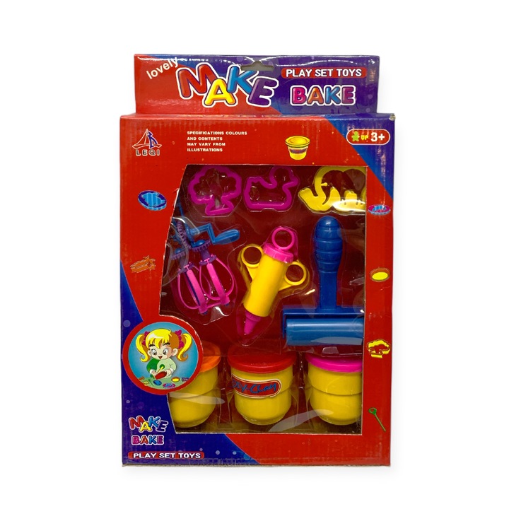 Игрален комплект с пластилин Chippo 807713-A 1-149, 3 кофички моделин, 3 Форми, 3 интрументи, 28.5 х 21.5 см, Многоцветен