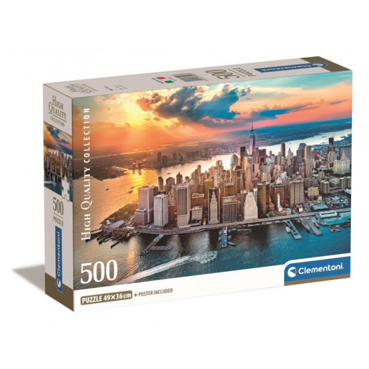 Пъзел Clementoni, Compact New York, 49x36 см, 500 части