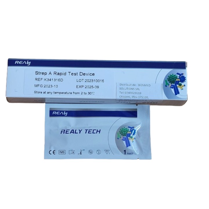 Бърз тест за определяне на Streptococcus beta hemolytic Realy Tech
