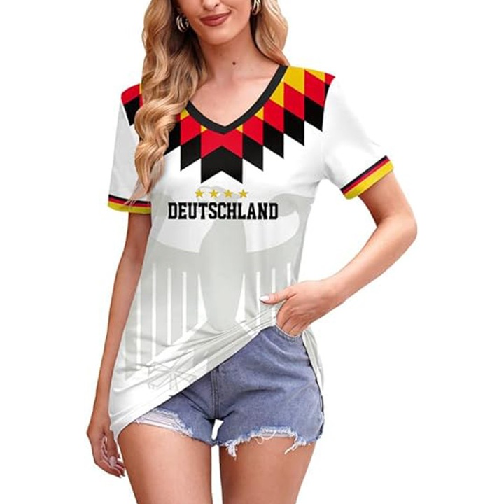 Tricou de fotbal pentru femei, barbati Cupa Mondiala 2022 Germania, marime XL, multicolor, For G & PL