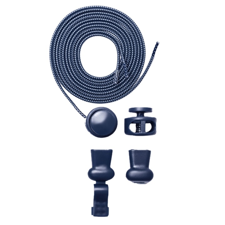 Еластични връзки за обувки, Fit4Med, за деца, 100 см, самозавързващи се, сини