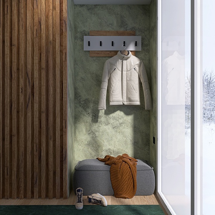 Закачалка за стена Нордик 800, Еверест, Крафт Дъб Златен, Бяло, 80 х 6 х 36 см