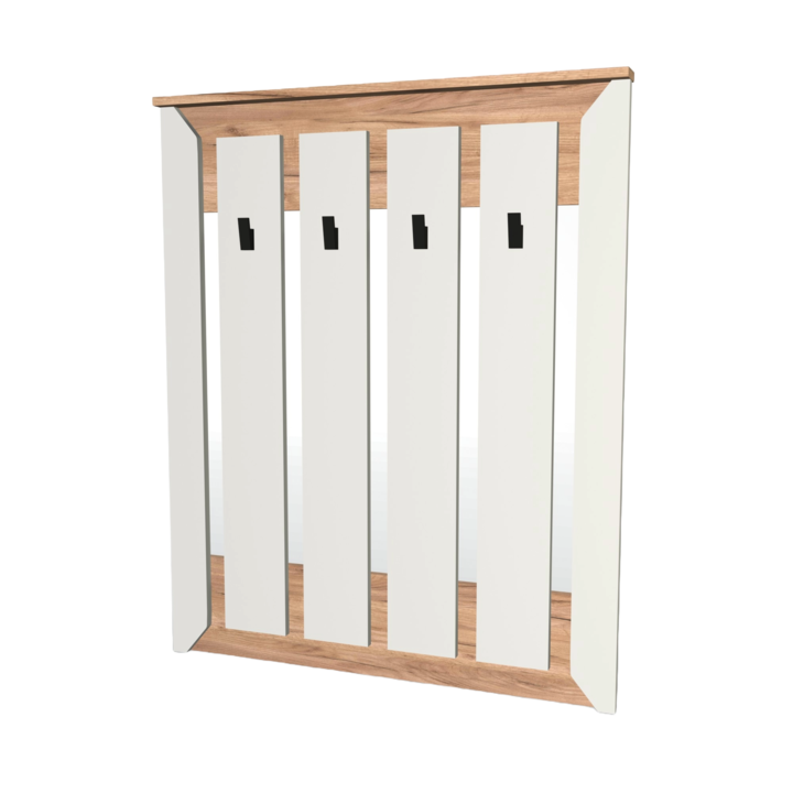 Cuier Nordik 900, Everest, Stejar kraft auriu, alb, 90 x 6 x 110 cm