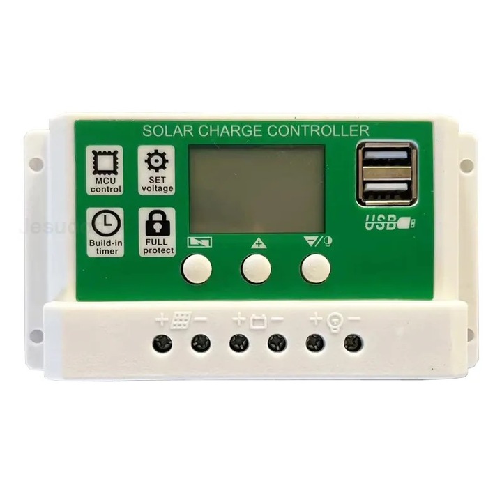 Соларен Контролер, 30А, 12v, 24v, Бял, Зелен