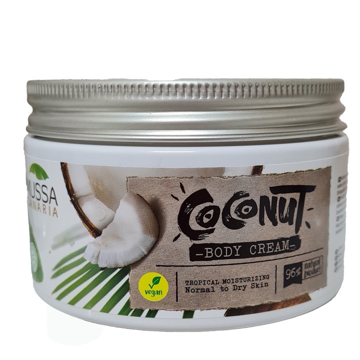 Crema de corp, Mussa Canaria, banana si cocos, vegan, 250 ml