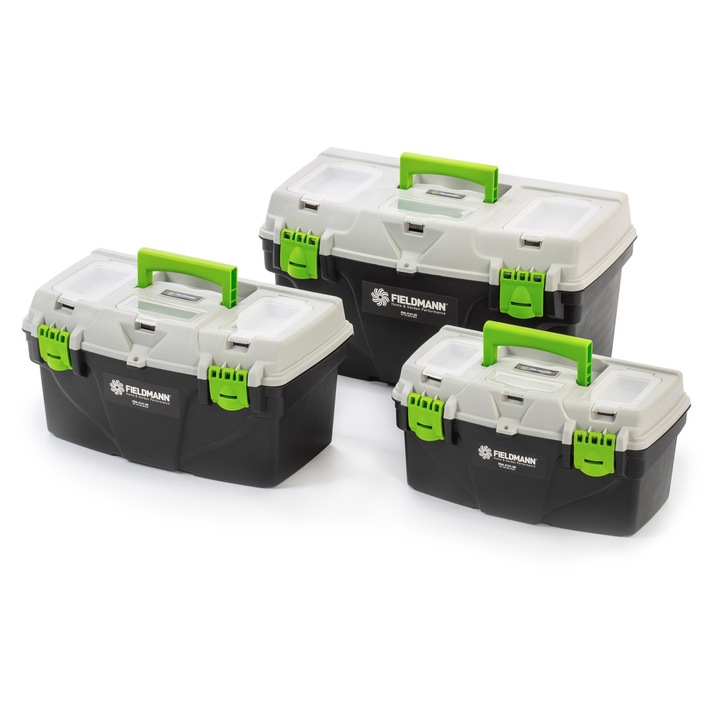 Set 3x cutie scule, Fieldmann, FDN 4121-3R, 15", 18", 21", Negru/Gri