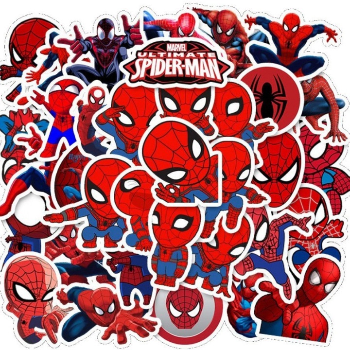Set 35 stickere Spider-Man, PVC, Multicolor