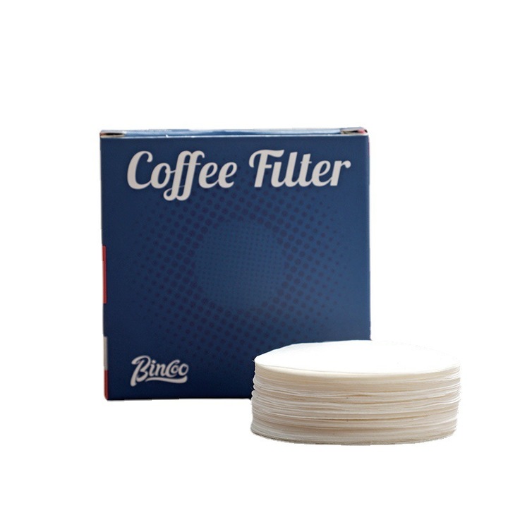Filtre Hartie cafea, Bincoo, runda, Potrivit pentru moka sau manerul masinii de cafea, 100 buc, 6 cm, Alb