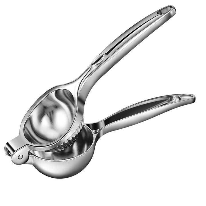 Изстисквачка за лимони, неръждаема стомана, 22x7x4,5 см, сребро