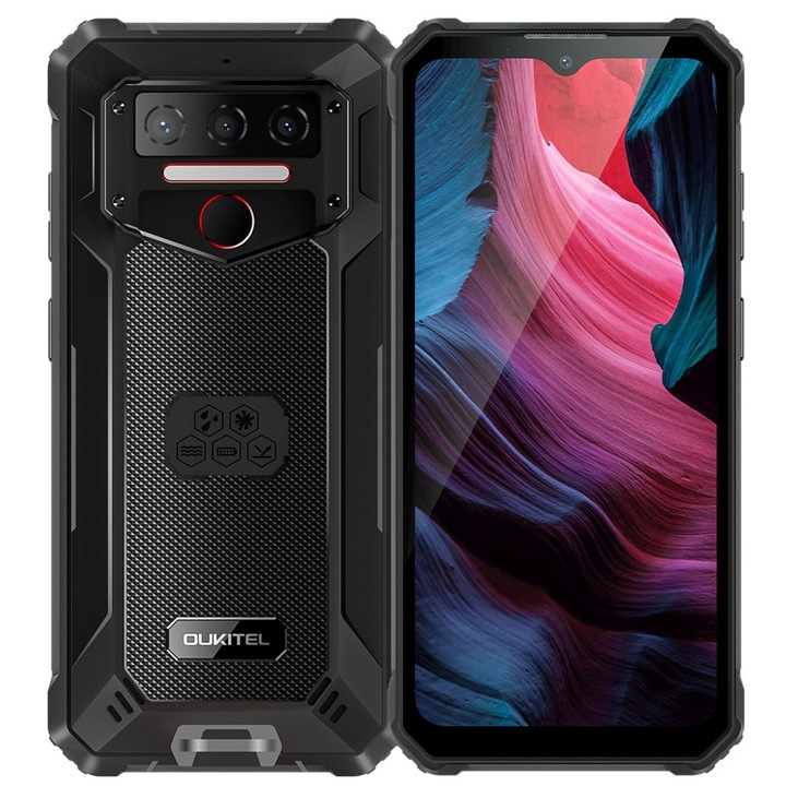 Смартфон, Oukitel WP23 Pro, 8GB RAM+128GB, Outdoor, anti-drop, NFC, Dual SIM, 4G, Android13, 6,5 инча, отключен с пръстов отпечатък, черен